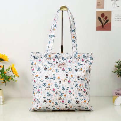 BookBag ดอกไม้สายรุ้งเทา