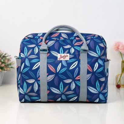 CARRYON ผ้ากันน้ำพิมพ์ลาย ใบไม้ฟ้าเทา