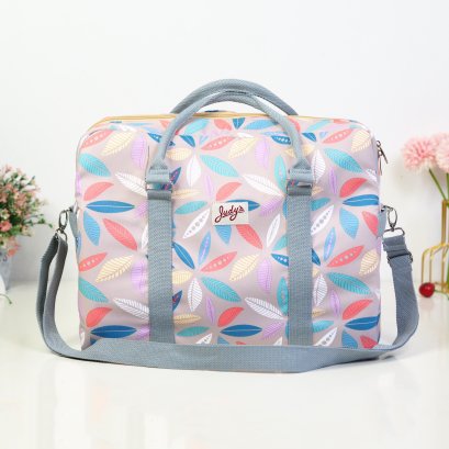 CARRYON ผ้ากันน้ำพิมพ์ลาย ใบไม้เทา