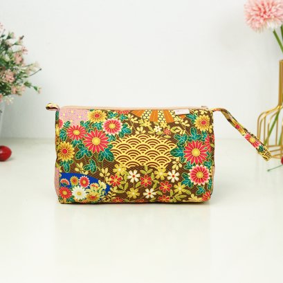 เครื่องสำอางรังผึ้ง ผ้ากันน้ำ พัดดอกไม้เหลืองทอง