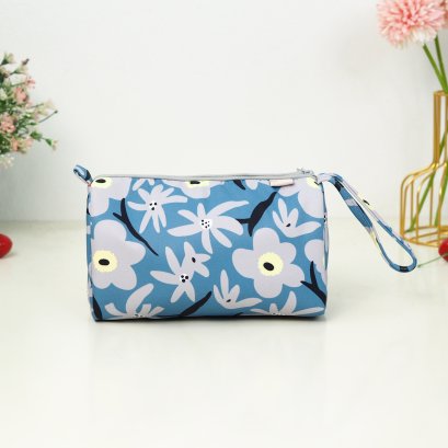 เครื่องสำอางรังผึ้ง ผ้ากันน้ำ ดอกเทาพื้นฟ้า