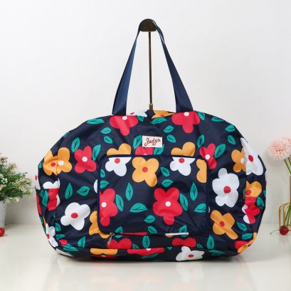 กระเป๋าเดินทางพับได้  เดินทางพับได้ดอกแดงกรม