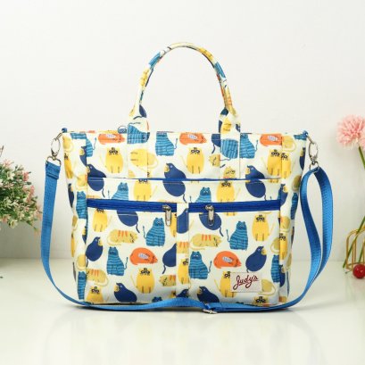 กระเป๋าช่องเยอะไซส์ L ( จินนี่ L ) แมวอ้วนครีม