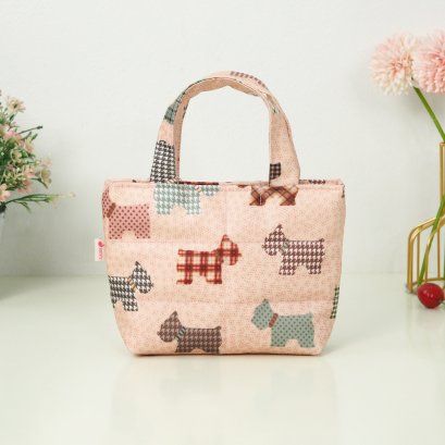 ถือจิ๋ว XS  ผ้ากันน้ำ น้องหมาชมพู)(copy