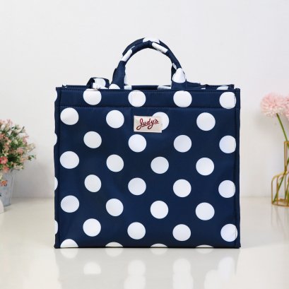 Emily ผ้ากันน้ำพิมพ์ลาย จุดใหญ่กรม