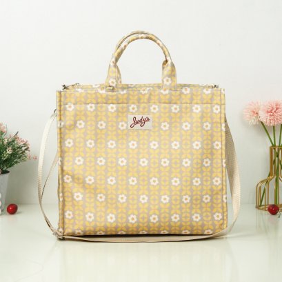 Emily ผ้ากันน้ำพิมพ์ลาย ใบไม้เหลืองเทา