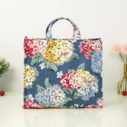 Emily ผ้ากันน้ำพิมพ์ลาย ไฮเดรนเยียเทา