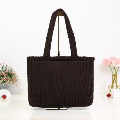 BUNBUN ผ้าลูกฟูกลอนใหญ่ สีน้ำตาล