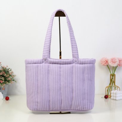 BUNBUN ผ้าลูกฟูกลอนใหญ่ สีม่วง