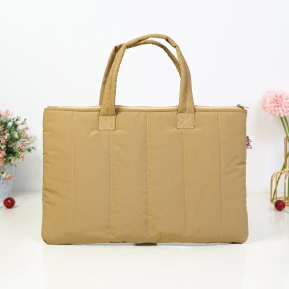 NoteBook ผ้าไนล่อนกันน้ำ สีน้ำตาลอ่อน