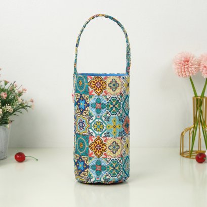 กระเป๋าใส่แก้วน้ำเยติ  ขนาด 30oz ตารางดอกไม้วินเทจ