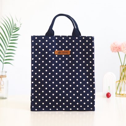 กระเป๋าใส่ไอแพด ลายจุดเล็กกรม