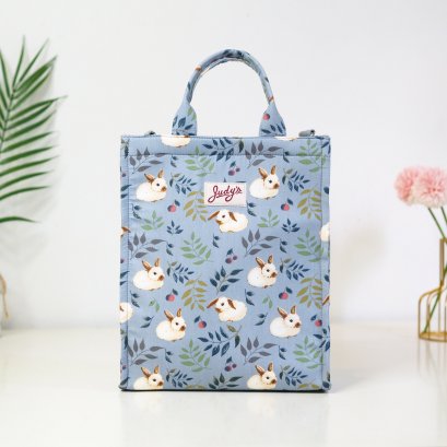 กระเป๋าใส่ไอแพด ลายกระต่ายใบไม้เทา