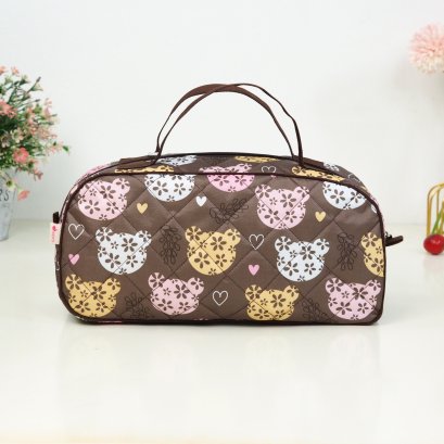 JAZZ กระเป๋าเอนกประสงค์ ผ้ากันน้ำ หมีหัวใจน้ำตาล