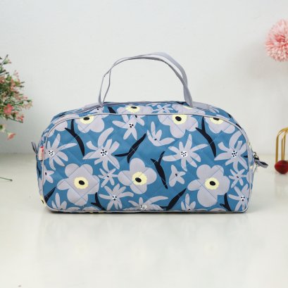 JAZZ กระเป๋าเอนกประสงค์ ผ้ากันน้ำ ดอกเทาพื้นฟ้า