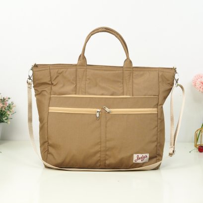 จินนี่ช่องเยอะ XL ผ้าไนล่อน  สีน้ำตาล