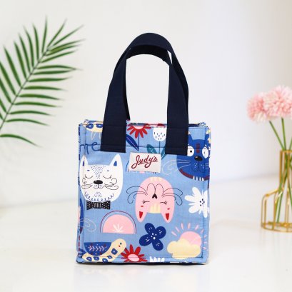 มาการอง ลายแมวเหมียวพื้นฟ้า