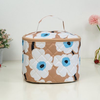 คสอ.หมอทรงไข่ ลายดอกน้ำตาลอ่อน