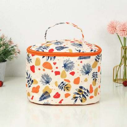 คสอ.หมอทรงไข่ ใบไม้กราฟฟิกส้มครีม