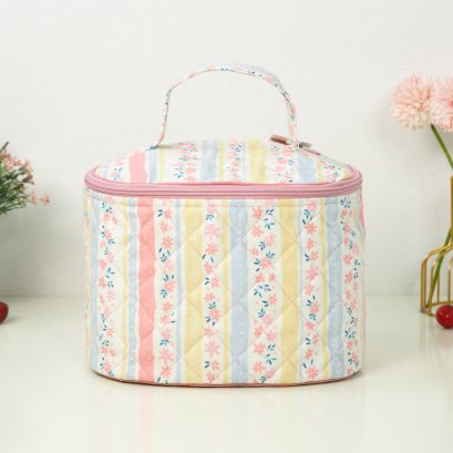 คสอ.หมอทรงไข่ ริ้วดอกไม้ชมพู