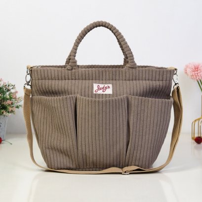 Melody ผ้าลูกฟูกสีน้ำตาลอ่อน