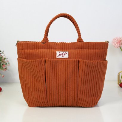 Melody ผ้าลูกฟูกสีส้มชาไทย