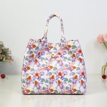 Milli จีบกลาง ผ้ากันน้ำ กล้วยไม้ม่วงครีม