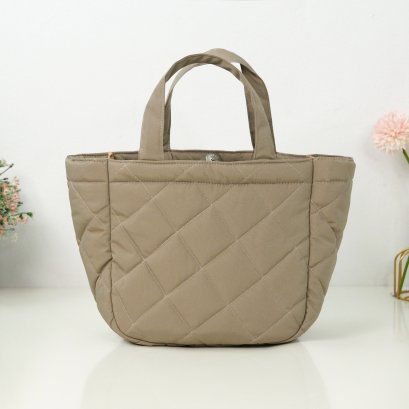 กระเป๋าถือใบกลาง รุ่น ปุ๊กปิ๊ก ไนล่อน สีกากี