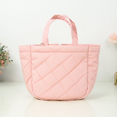 กระเป๋าถือใบกลาง รุ่น ปุ๊กปิ๊ก ไนล่อน ชมพูหวาน