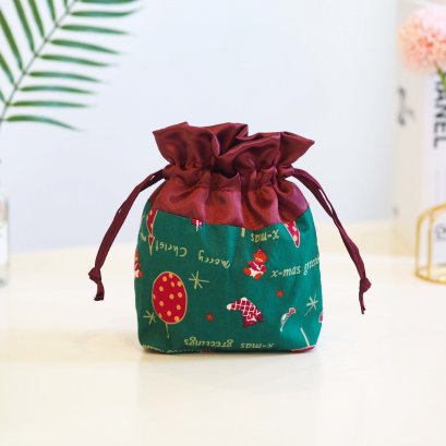 สะพายรูดจิ๋ว ลายคริสมาสเขียว