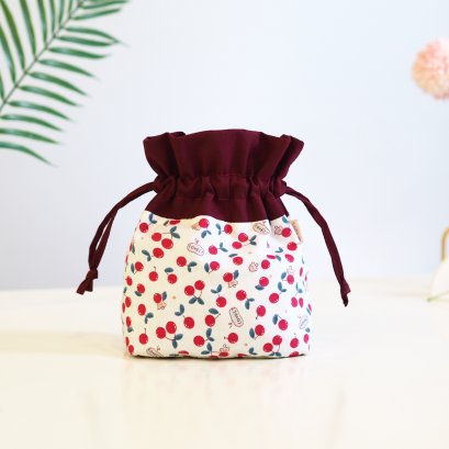 สะพายรูดจิ๋ว ลายเชอรี่แดงครีม