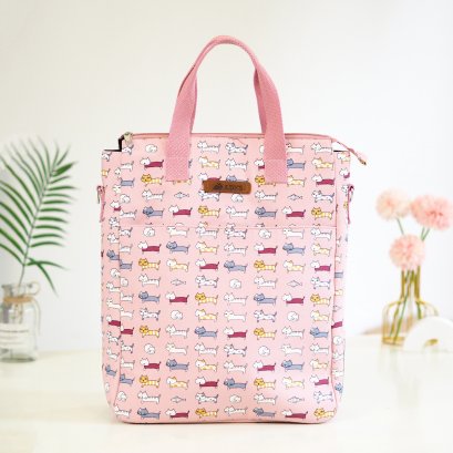 กระเป๋าเป้โน๊ตบุ๊ค PONY ลายแมวชมพู