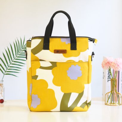 กระเป๋าเป้โน๊ตบุ๊ค PONY ลายดอกเหลืองใหญ่