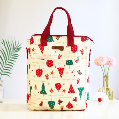 กระเป๋าเป้โน๊ตบุ๊ค PONY ลายคริสมาสครีม