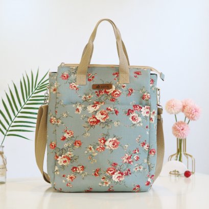 กระเป๋าเป้โน๊ตบุ๊ค PONY ลายดอกส้มเขียว