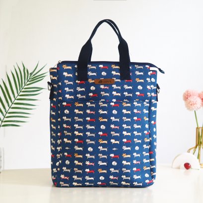 กระเป๋าเป้โน๊ตบุ๊ค PONY ลายแมวน้ำเงิน