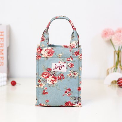 เอกสารจิ๋วมีซิป ลายดอกส้มเขียวแคนวาส