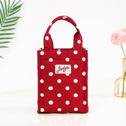 เอกสารจิ๋วมีซิป ลายจุดแดงใหญ่แคนวาส