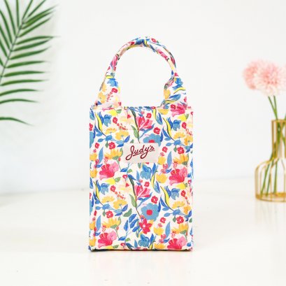 เอกสารจิ๋วมีซิป ลายชบาชมพูครีม