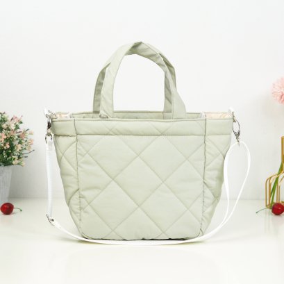 PUKPIKพรีเมี่ยม ผ้าไนลอน สีครีม