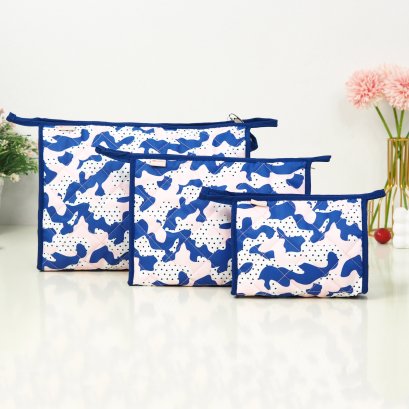 กระเป๋าเครื่องสำอางสามอนงค์ พรางชมพูฟ้า