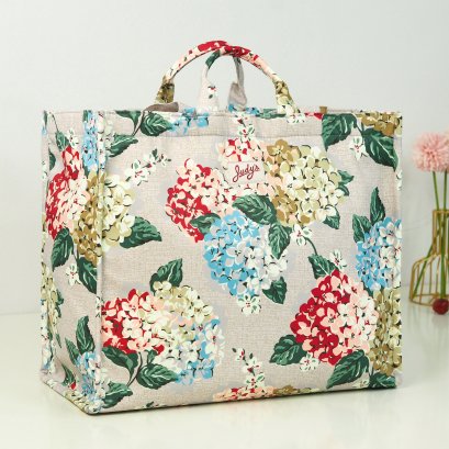 Shopping Jumbo ผ้ากันน้ำพิมพ์ลาย ไฮเดรนเยียพื้นครีม