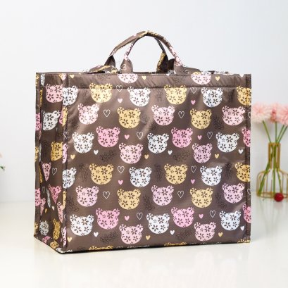 Shopping Jumbo ผ้ากันน้ำพิมพ์ลาย หมีน้ำตาล