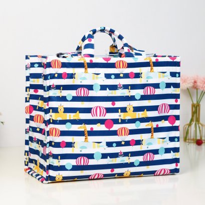 Shopping Jumbo ผ้ากันน้ำพิมพ์ลาย ริ้วกรมบอลลูน