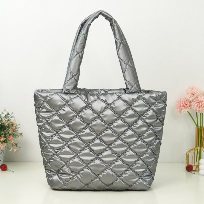 ชอปปิ้งผ้าไนล่อน เทาเมทัลลิค