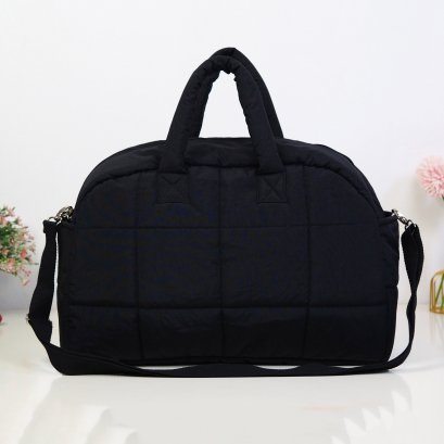 เดินทางทรงสปอร์ต สีดำไนลอน