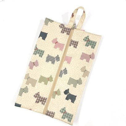 กระเป๋ารองเท้า น้องหมาพื้นเบจ