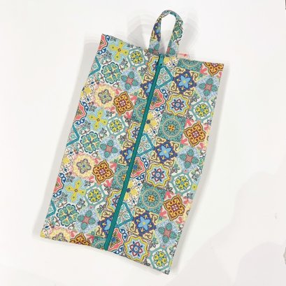 กระเป๋ารองเท้า ตารางดอกไม้วินเทจ