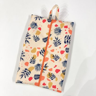 กระเป๋ารองเท้า ใบไม้กราฟฟิกส้ม