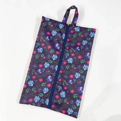 กระเป๋ารองเท้า ชบาเล็กม่วงกรม